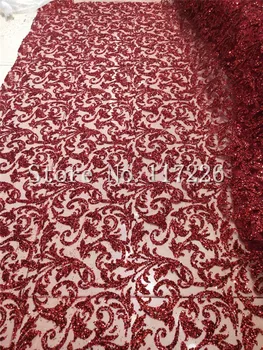 Dobre vyzerajúci, trblietavý lesk francúzsky čistý čipky textílie lepené lesk afriky Tylu čipky JRB-32619 pre ženy party šaty