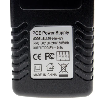 Dohľad KAMEROVÝ Bezpečnostný 48V 0,5 A 24W POE elektrickej siete POE Injektor Ethernet Adaptér IP Telefónu s Fotoaparátom PoE Napájanie NÁS EÚ Plug