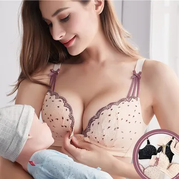 Dojčiace Podprsenka Dojčenie Materskej Kŕmenie Priedušná Čipky Mäkké Bavlnené Oblečenie Tehotenstva Bielizeň Tehotné Ženy Open-tlačidlo