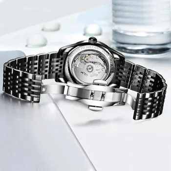 DOM Nový Dizajn Automatické Mužov Sledujte Fashion Bežné Muž Obchodné Hodiny Muži Mechanické náramkové hodinky Relogio Masculino M-89BK-1M