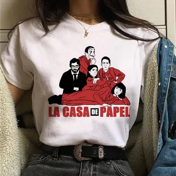 Dom Papiera t shirt Peniaze Heist ženy La Casa De Abstraktných vtipné tričko top tee fashion t-shirt žena lete ženy tričko