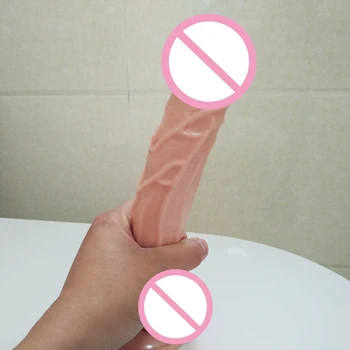 DOMI 26*4,5 cm Realistický Penis Stimulátor Penis Skutočnej Pokožke Pocit Sex Silikónové Umelé Dildo pre Ženy