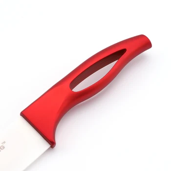 Domov keramický nôž set červená rukoväť biela čepeľ 3