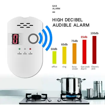 Domov Propán Senzor Upozornenie LPG SKVAPALŇOVANIE Uhlia, Zemného Plynu Detektor Úniku monitor Bezpečnosti Detektora Alarm