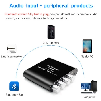 Domáce Kino Stereo Audio Subwoofer, Bluetooth Zosilňovač Jednoduchá Inštalácia 2.1 Kanálový Multifunkčné Bezdrôtové Prenosný Univerzálny