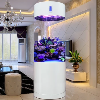 Domácnosti Biela Európskej Obývacia Izba Nadrozmerné Stredne veľké Valcové Akrylové akvárium Vody Split typ Akvárium nové