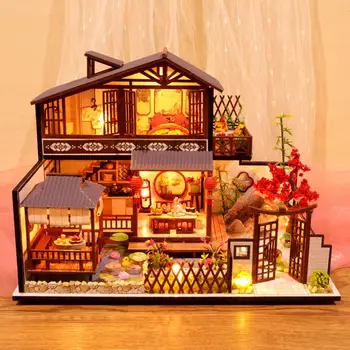 Domček pre bábiky Auta Zmontované Miniatúrne Kabíne HOBBY Ručné Dom s Hudbou Pohyb na Vianoce, Narodeniny, Valentína Darček #4O