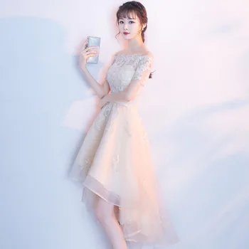 DongCMY 2020 Nová Farba Béžová Čipky Bridesmaid, Šaty Plus Veľkosť Vestido Prom Šaty