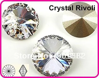Doprava Zadarmo! 100ks/Veľa, 8mm~25 mm Crystal Clear Farba Čínsky Najvyššej Kvality Crystal Rivoli Sklo Fantázie Kamene.