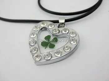 DOPRAVA ZADARMO, 12 KS Šťastie Symbol YQTDMY Zelená Four Leaf Clover Ďatelina Unqiue srdca biely kameň chladné letné náhrdelník