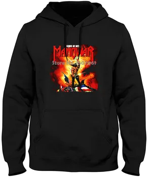 Doprava zadarmo Kings Of Metal Manowar Kryt Ťažkých Kovov Power Metal pánske Black V Funny Boy Bavlnené Mikiny & Mikiny
