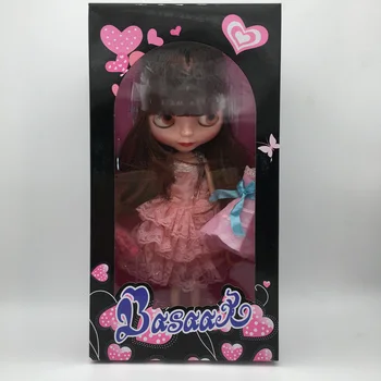 Doprava zadarmo, lacné farebné políčko DIY Blyth bábika darček k narodeninám pre dievčatá 4 farieb veľké oči bábiky s krásne Vlasy roztomilá hračka