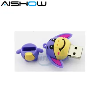 Doprava zadarmo reálne možnosti eeyore Somár USB Flash Disky silikónové zvierat pero, disky pamäťový kľúč usb 2.0, 2 GB 4 GB 8 GB 16 GB