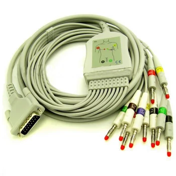 Doprava zadarmo Schiller EKG Kábel 10 Vedie EKG/EKG Kábel Banán 4.0 mm AT3 AT6 CS6 AT5 AT10 AT60 IEC Štandard použitie