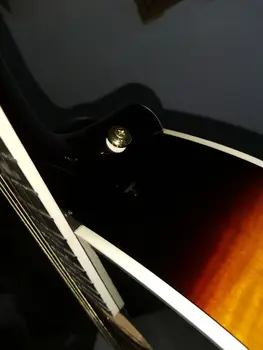 Doprava zadarmo upgrade sunburst gitara flame maple masívneho smreku jumbo telo 43 cm akustické elektrická gitara