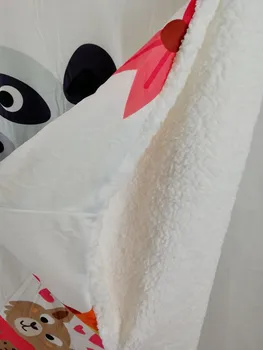 Doprava zadarmo Vianočný Darček Zvierat Medveď Panda Flamingo Swan Vzor Dospelých, Deti Sherpa Fleece Kapucňou Deka Cestovné Gauč Hodiť
