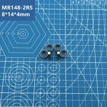 Doprava zadarmo Vysoko kvalitné 50PCS MR148-2RS (MODRÁ) 8*14*4 mm Miniatúrne hlboké drážky Guľkové Ložiská MR148 RS L1480 MR148