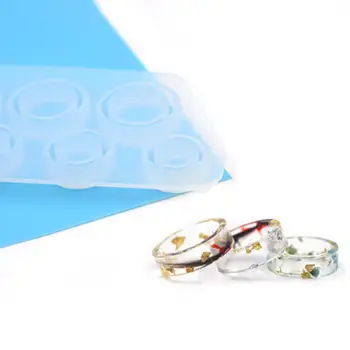 Doreen Box Silikónové Živice Škatuľky Na Šperky, Takže Prst Prsteň Kolo Biela Geometrické DIY Módne Šperky 14.5 cm x 6,4 cm, 1 Ks