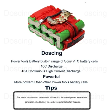 Doscing 18V 4200mAh Nabíjateľná Batéria pre Bosch Akumulátorové Náradie Batérie BAT609 BAT610G BAT618 BAT620 BAT622 GSR18V-LI