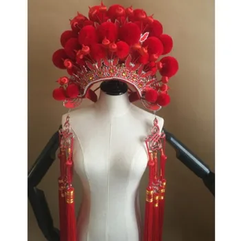 Dospelí Dráma činnosti opera klobúk prilba nevesta headdress čína opera cosplay príslušenstvo fotografie studio dodávky nevesta klobúk