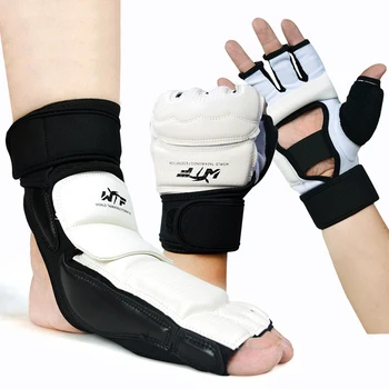 Dospelý dieťa chrániť rukavice Taekwondo Nohy Chránič Členku Podporu boja proti noha stráž Kickbox boot schválené Palm chrániť