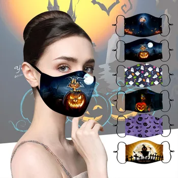 Dospelých Holloween Vytlačené Masku na Tvár Vonkajšie Prachotesný Ochranné PM2.5 Priedušná Úst Kryt Umývateľný Opakovane Úst Maska