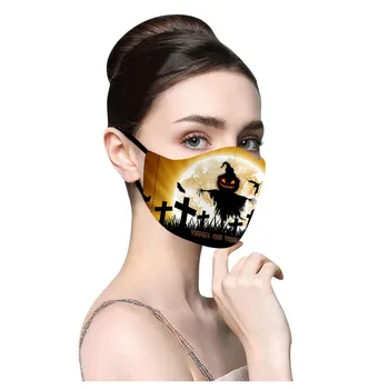Dospelých Holloween Vytlačené Masku na Tvár Vonkajšie Prachotesný Ochranné PM2.5 Priedušná Úst Kryt Umývateľný Opakovane Úst Maska