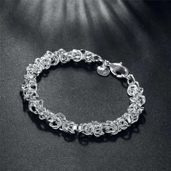 DOTEFFIL 925 Sterling Silver Kruhu Reťazca Náramok Pre Ženy Čaro Svadby, Zasnúbenie Fashion Party Jewelr