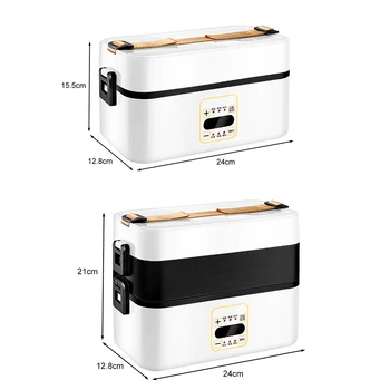 Double-layer Lunch Box Potravín Kontajner Prenosné Elektrické Zateplenie Riadu Skladovanie Potravín Kontajner Bento Lunch Box