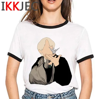 Draco Malfoy Harajuku Streetwear Bežné T-shirt Ženy Grafické Estetické Kawaii Tričko Roztomilé Anime z 90. rokov Tričko Top Tees Žena