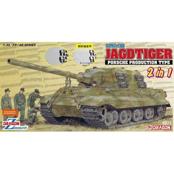 DRAGON 6925 1/35 Sd.Kfz.186 Jagdtiger [Bonus:Magic Skladby /Kov Barel/Munície] - Zmenšený Model Auta