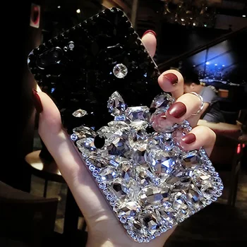 Drahokamu Prípade 3D Diamond Bling Ružový Kryt Telefónu coque pre Samsung Galaxy J3 J5 J7 A3 A5 A7 2017 J330 J530 J730 A320 A520 A720