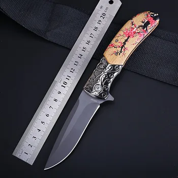 Drevená rukoväť Skladací nôž Taktické Prežitie Nože Lovecké potreby na Kempovanie Čepeľ Multi Vysokú Tvrdosť Vojenské Prežitie Vreckový Nôž
