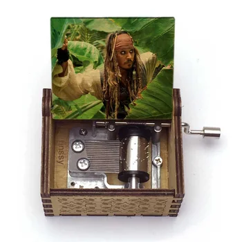 Drevené Handd Jack Sparrow z Pirátov z Karibiku hrá melódiu Davyho Jonesa Music Box narodeniny Vianočný darček