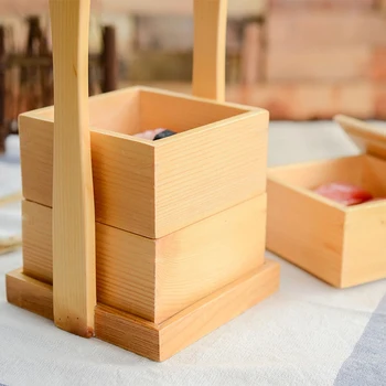 Drevené Jednoduché Prenosné Sushi Box Japonský Bento Boxy Domácnosti Multi-layer šetrné k Životnému Prostrediu Lunch Box