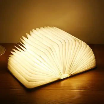 Drevené LED Knihy svetlo PU Kožené knihu na čítanie USB usb Nabíjateľné led knihy svetlo Magnetické 3color Skladacia Noc rezervácie Svetlo