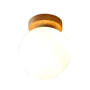 Drevené LED Stropné Svietidlo Oblasti Matný Odtieň Dreva Top Base Ball Stropné Svetlo v Noci Domov Svietidlá Lampy na chodbe