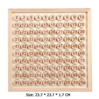 Drevené Montessori Vzdelávacích Hračiek 1-100 Číslo Počítanie Predškolského Matematické Tabuľky Drevené Nálepky Skoro Vzdelávacie Hračka