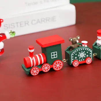 Drevené Vianočné Vlak Ozdoby Vianočné Dekorácie Pre Domov Santa Claus Dar, Hračky, Remeslá Tabuľka Deco Navidad Vianoce, Nový Rok 2021