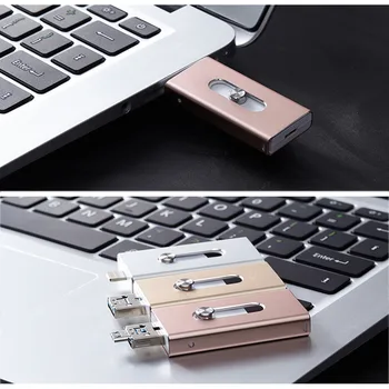 Dropshipping USB Flash Disk Pre iPhone X/8/7/7 Plus/6/6/5 ipad Kovové Pero disk HD Memory Stick 8G 16 G 32 G 64 G 128GFlash Ovládač