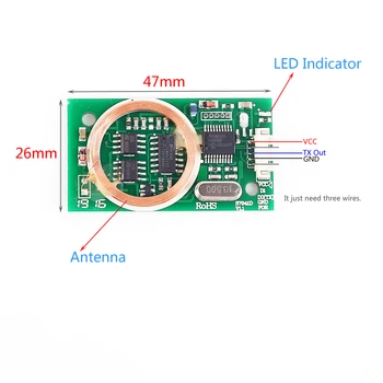 Dual Frequency 5V UART Čítačka RFID, Bezdrôtového Modulu ISO14443A 13.56 MHz 125KHz pre IC/ID Karty