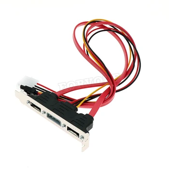 Dual na SATA 2 Portoch eSATA + 4 Pin IDE Napájací PCI Držiak Slot Kábel