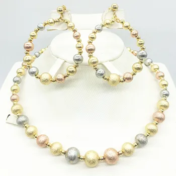 Dubaj náhrdelníky náušnice v zlatej farbe medi pre ženy Afriky/Nigérijský/Blízkom Východe svadobné/strana dary/svadobné šperky set