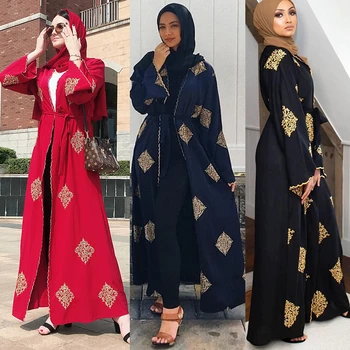 Dubaj Otvoriť Abaya Kimono Moslimských Hidžáb Oblečenie Kaftan Abayas Islamské Oblečenie Pre Ženy Kaftane Marocain Katar Kleding Župan Musulman
