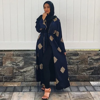 Dubaj Otvoriť Abaya Kimono Moslimských Hidžáb Oblečenie Kaftan Abayas Islamské Oblečenie Pre Ženy Kaftane Marocain Katar Kleding Župan Musulman
