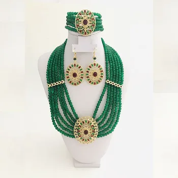 Dubaj Strane-korálkové nastaviť módne náušnice, Náramok, Náhrdelník reťazca Crystal Strane-korálkové Multi-vrstvený náhrdelník Marocký Alžírskej st
