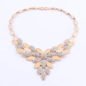 Dubaj Zlata-farebná Šperky Set Kostým Dizajnu Značky Nigérijský Svadobné Šperky Nastaviť Módne Afriky Korálky Šperky Sady Ženy