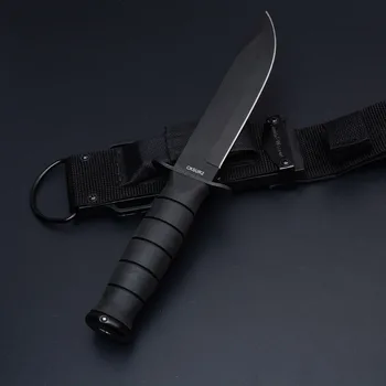 DuoClang NOVÉ VYHĽADÁVANIE ZÁCHRANU Prežitie Nôž Pieskované Povlak Pevnou Čepeľou Noža s Taktické Nylon Prezervatívy