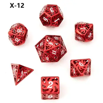 Duté kovové kocky polyhedral DND kocky nastaviť 7pcs/Set d6 d20 dobbelsteen dados rpg kocky 2020 Nový príchod hra kockách