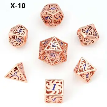 Duté kovové kocky polyhedral DND kocky nastaviť 7pcs/Set d6 d20 dobbelsteen dados rpg kocky 2020 Nový príchod hra kockách